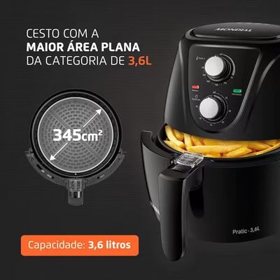Fritadeira Elétrica Sem Óleo Air Fryer Mondial AF-36-FB 3,6L Preto / 220V