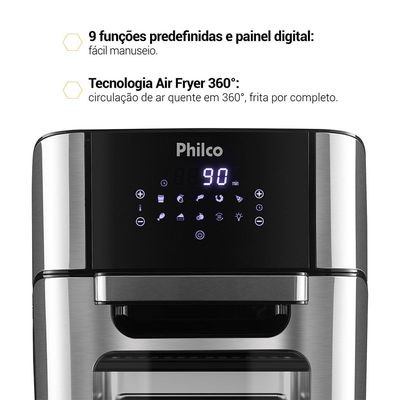 Fritadeira Air Fryer Oven Philco 12 Litros PFR2200 4 em 1 Preto 127v