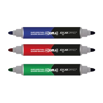 Marcador para Quadro Branco 2 em 1 Jocar Office com 3 Unidades