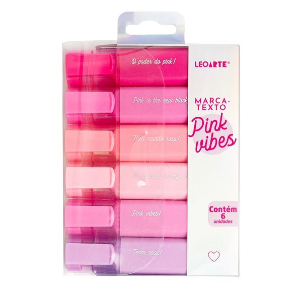 Marca-Texto LeoArte Vibes Pink 6 Cores Marca-Texto LeoArte Vibes Pink 6 Cores