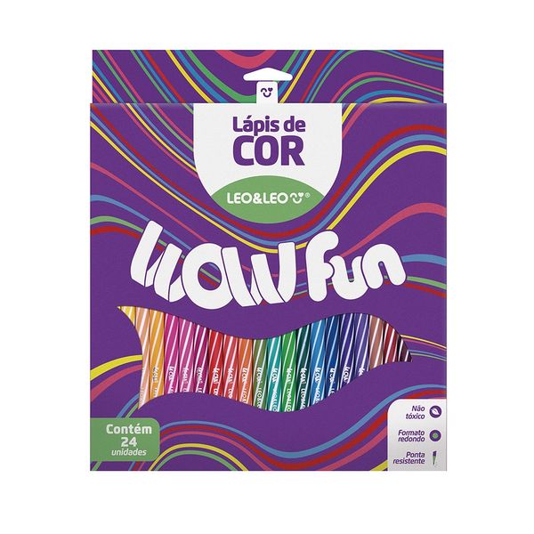 Lápis de Cor Leo&Leo Wow Redondo 24 Cores Lápis de Cor Leo&Leo Wow Redondo 24 Cores