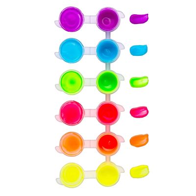Tinta Guache 3,68Ml 6 Cores Neon Leonora