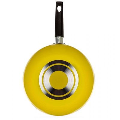 Frigideira Wok Multiflon Cabo e Antiaderente 24cm Amarelo