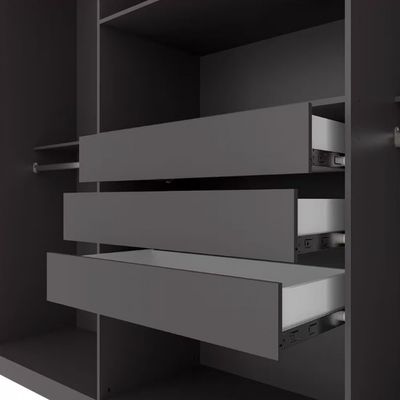 Guarda Roupa Casal Bartira Genova com 6 Portas 3 Gavetas e 236,7 cm Grafite