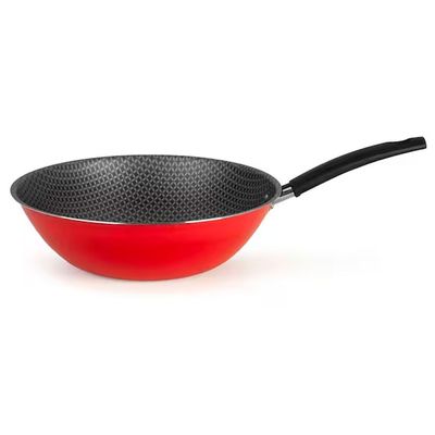 Frigideira Wok Multiflon Essencial Oriental com Revestimento Antiaderente Ultra 7 24 cm Vermelho