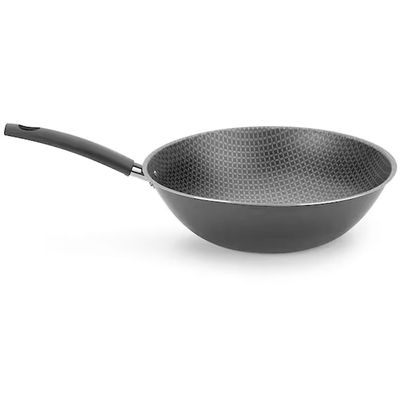 Frigideira Wok Multiflon Essencial Oriental com Revestimento Antiaderente Ultra 7 Preta 24 cm Preto