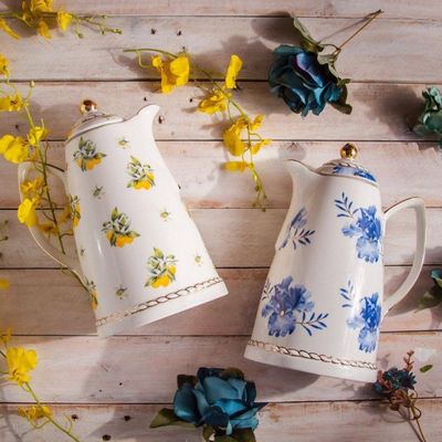 Garrafa Térmica Wolff em Porcelana Lemon Branca 900ml Branco