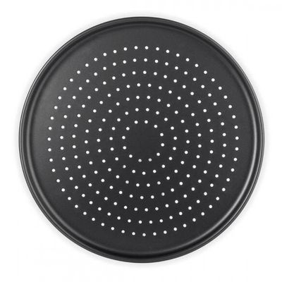 Forma para Pizza Multiflon Furada e com Cortador 35cm Preto