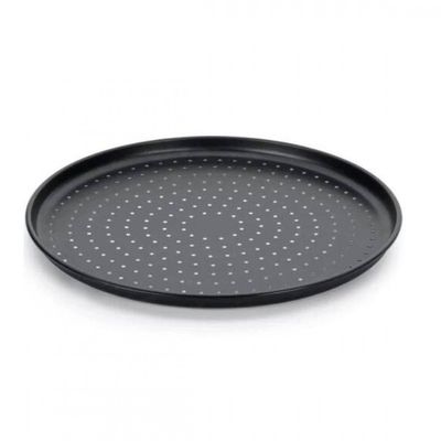 Forma para Pizza Multiflon Furada e com Cortador 35cm Preto