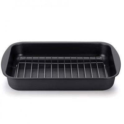 Assadeira Funda Multiflon com Grelha 40cm Preto