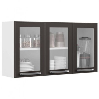 Cozinha Compacta Itatiaia Florença com 11 Portas 2 Gavetas e 9 Prateleiras 245cm de largura Branco