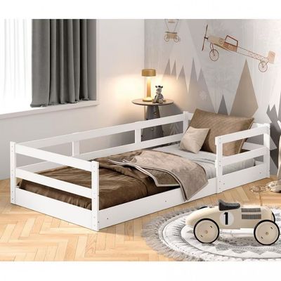 Cama Infantil Cercadinho Popy com Grade de Proteção Barreto Branco
