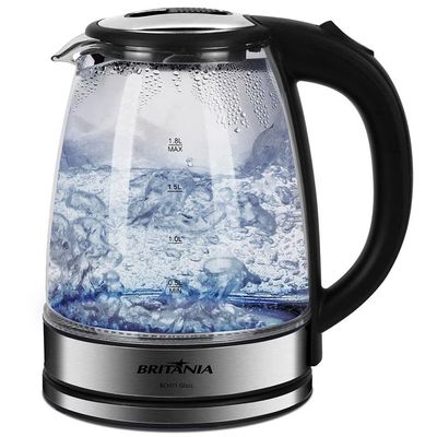 Chaleira Elétrica Britânia BCH11 Glass 1,8 L Preto com Transparente / 220V