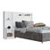 Cabeceira para Cama Box Solteiro Fênix Talismã com Nicho Branco