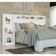 Cabeceira para Cama Box Casal Fênix Talismã com Nicho Branco
