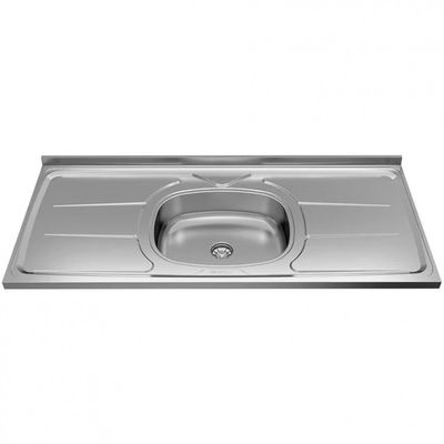 Balcão Bartira Universal com 1 Pia, 2 Portas e 3 Gavetas Grapia/branco