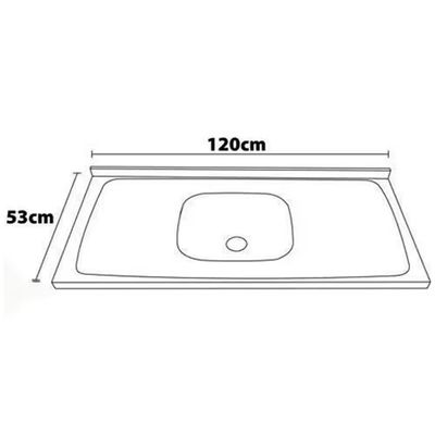 Balcão Bartira Universal com 1 Pia, 2 Portas e 3 Gavetas Grapia/branco