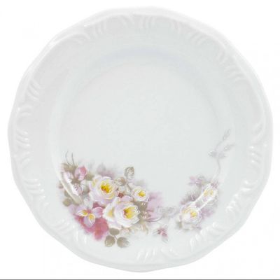 Aparelho de Jantar 20 Peças P.Schmidt Clássica Eterna em Porcelana com Xícara de Chá Branco