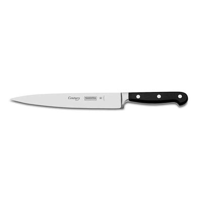 Faca para Carne e Cozinha 10`` Tramontina Century em Aço Inox Preto com Inox