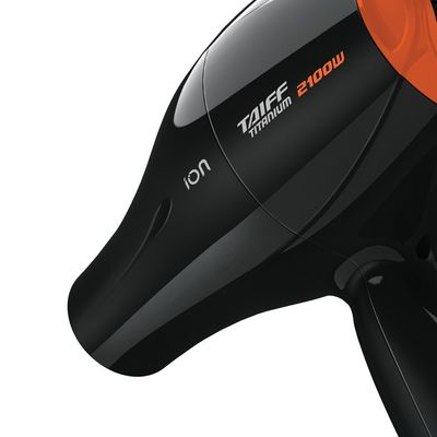 Secador de Cabelos Taiff Titanium Colors com Emissão de Íons Motor AC Profissional 2100W Preto com Laranja / 220V