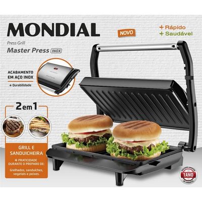 Sanduicheira Grill Mondial Master Press PG-01 Inox / 110V
