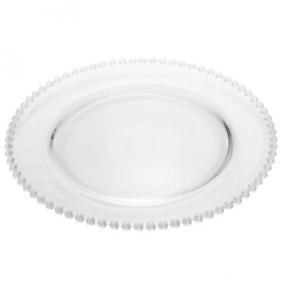 Conjunto de Pratos Wolff Cristal Pearl 97585 28cm 4 Peças Transparente