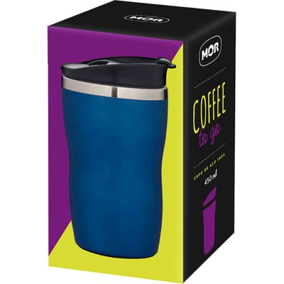 Copo Aço Inox 450ml Coffee To Go - Azul