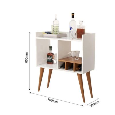 Aparador Moderno Para Salas Adega Porta Vinhos Taças Mini Bar Branco
