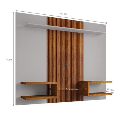Painel Celeno Para Tv 55 Polegadas Off White Nature Ripado