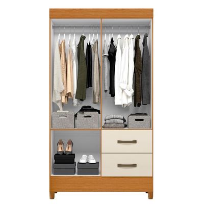 Guarda Roupa 4 Portas Roma Com Espelho Cinamomo Off White