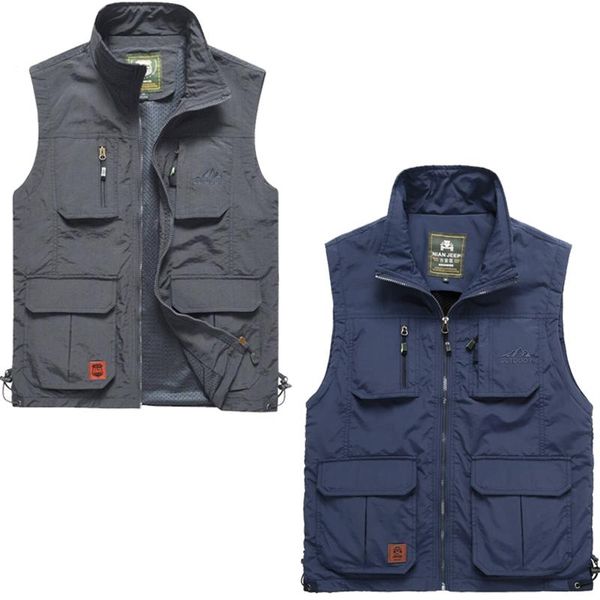Colete de Pesca Masculino com Múltiplos Bolsos e Malha Respirável M / azul marinho