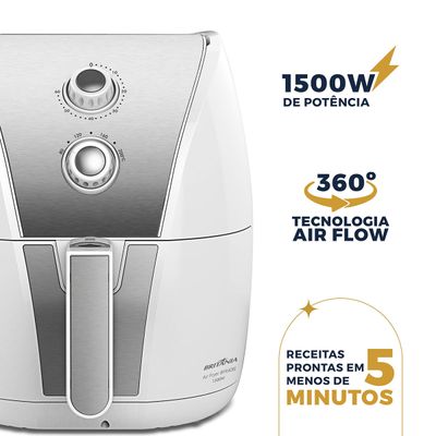 Air Fryer Britânia 5L Branca Redstone 1500W BFR40BI 220V