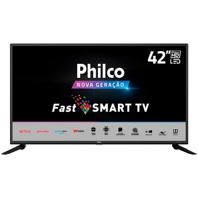 Smart Tv LED 42 Polegadas Full HD PTV42G70N5CF Quad Core Dolby Áudio Philco Preto / Bivolt