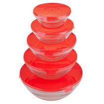 Conjunto 5 Potes de Vidro Cazza Classic