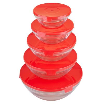 Conjunto 5 Potes de Vidro Cazza Classic