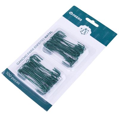 Kit 100 Ganchos para Enfeite de Natal Preto Cazza