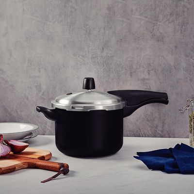 Panela de Pressão 4.5L Antiaderente Fechamento Externo Vancouver Effect Tramontina Preta