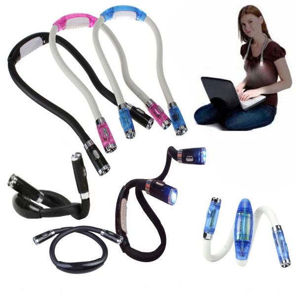 Luz de Pescoço LED Flexível para Leitura e Camping azul