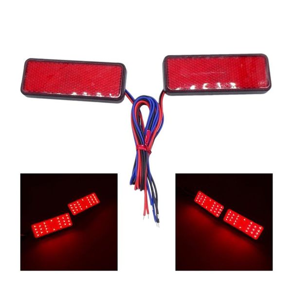 2 Peças de Luz de Sinalização Traseira para Motocicleta com 24 LEDs vermelho