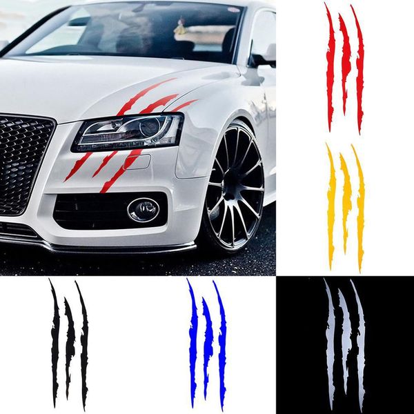Adesivo Refletivo de Carro com Design de Garra de Monstro multicolorido
