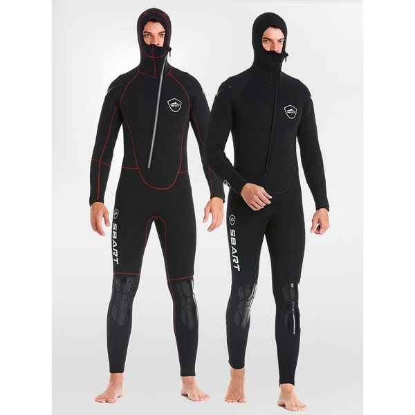 Novo Traje de Mergulho 5MM para Homens - Roupa de Pesca Aquática XXL / vermelho