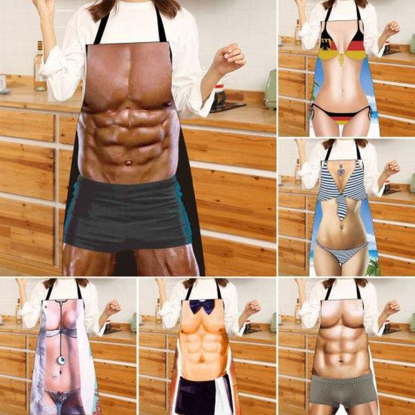 Avental Engraçado Leve com Estampa de Homem Musculoso 2