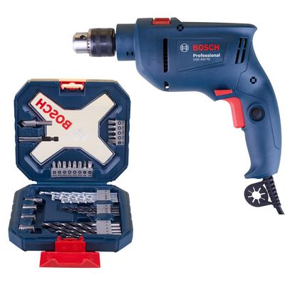 Kit Furadeira de Impacto 3/8" GSB450RE 127V com Estojo 34 Peças 450W 127v (110v)