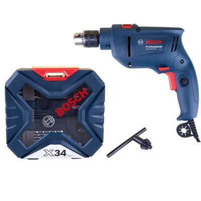 Kit Furadeira de Impacto 3/8" GSB450RE 127V com Estojo 34 Peças 450W 127v (110v)