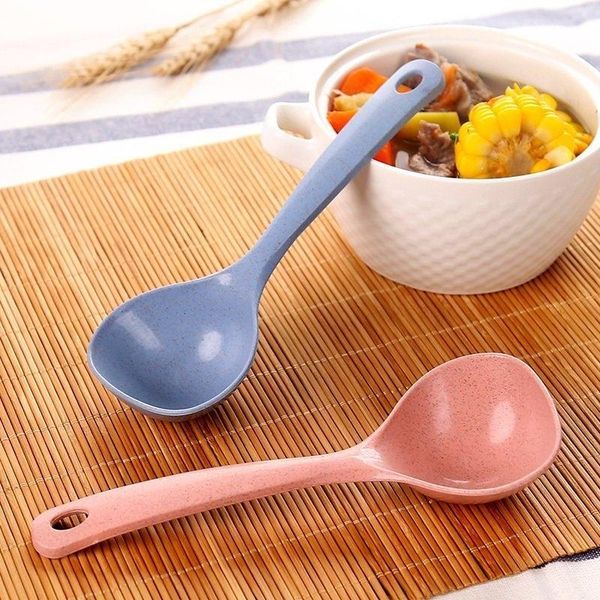 Colher Grande de Celulose de Trigo para Cozinha rosa