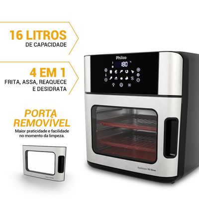Air Fryer Philco 16L 4 em 1 Painel Digital PAF16A 220V