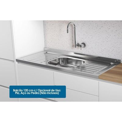 Cozinha Completa 6 Peças Rainha Gourmet 3 Aéreos 1 Paneleiro 2balcões C6p39 Nature Verde