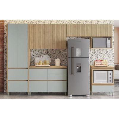 Cozinha Completa 6 Peças Rainha Gourmet 3 Aéreos 1 Paneleiro 2balcões C6p39 Nature Verde