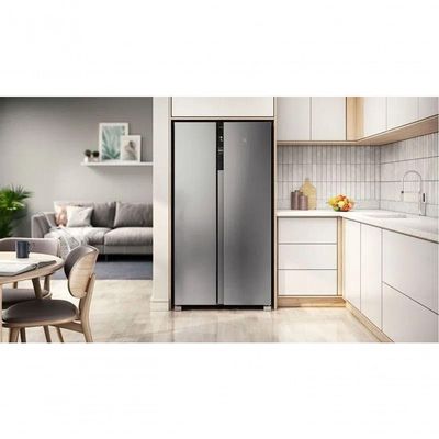 Geladeira Electrolux Frost Free Inverter 435l Efficient Com Autosense Side By Side Cor Inox Look (is4s) 127v 110V