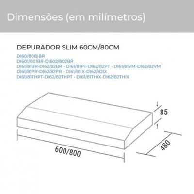 Depurador De Ar Slim 60Cm Dps162Pt 220V Suggar Preto 220V